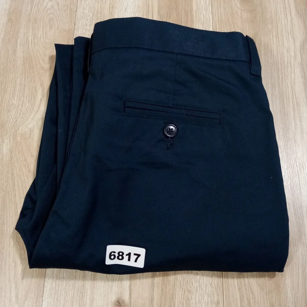 Lands End Boys Navy‎ Iron Knees Blend Chino Pants Size 20 524761 Flat Front New